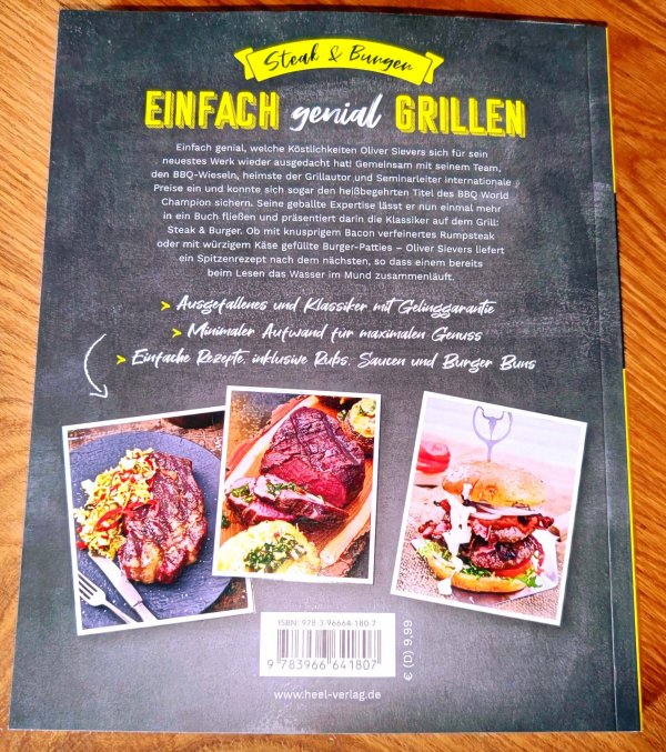 Oliver Sievers Grillbuch Einfach genial Grillen Steak & Burger Rückseite